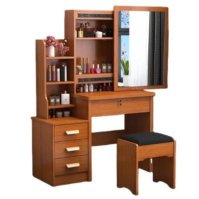 China (Other)Adjustable Modern Dresser HDF Modern European Make Up Dressing Table With Nordic Led Push-Up Mirror Dressing Table For Bedroom for sale