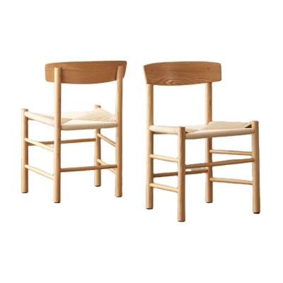 China (Other)Chinese Factory Adjustable Dining Chair Modern Wooden Dining Chair Oak Wood Dining Chairs With Rope-knitted Seat Surface For Home for sale