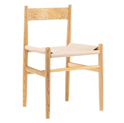 China Wholesale Adjustable Restaurant Hotel Wood Oak Style Modern Single (Other) Rope Dining Chairs Without Arms for sale