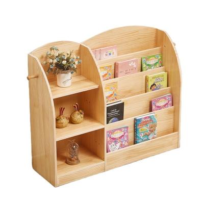 China Modern Wooden Color Rotating Cabinets for Kids Storage with Multi-Tier Shelf Children's Bookcase for Backpack 2022 New Design Children's Cabinets for sale