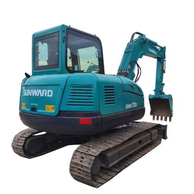 China Construction digging excavators used sunward SWE 70E SWE60E second hand construction 7 ton mini excavators diggers cultivating digging excavator on sale for sale