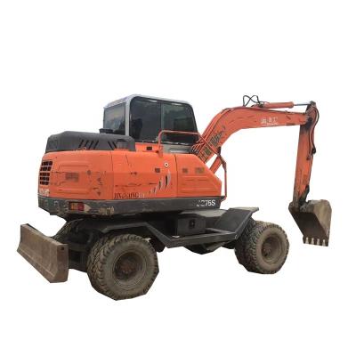 China Construction Digging Hand Used JG75S Cheap Mini 6 Ton Excavator For Sale Jinggong 6000kg Wheel Excavator Digger Machine China Brand Second Hand for sale