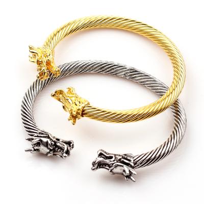 China Cool Rock Men's Jewelry Gold Color Tap Gothic Open Bangle Street Cool Party Gift Party Accessories for sale