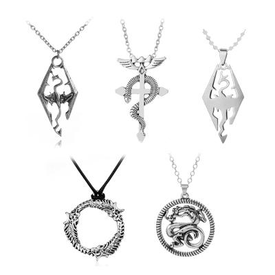 China Vintage CLASSIC Dragon Necklaces Game Cosplay Necklace from The Elder Scrolls V Skyrim for sale