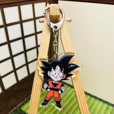 China Durable Dragon Ball Figure Plastic Acrylic Keychain Anime Manga Dragon Ball Z Goku Vegeta Frieza Popular Key Chain for sale