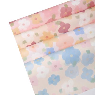 China New Small DIY Wonderland Paper Bouquet Printing Waterproof Fresh Flowers Bouquet Wrapping Paper for sale