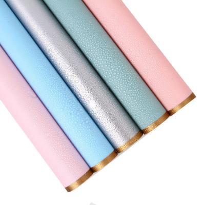 China Wholesale Waterproof Shiny Outdoor Golden Frame Translucent Waterproof Flower Wrapping Paper for sale