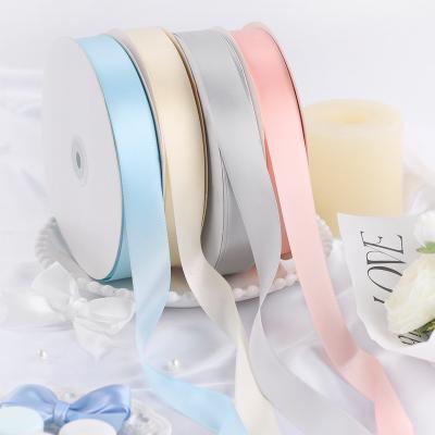 China 2.5cm Stain DIY Gift Box Packaging Wedding Ribbon Gift Ribbon 2.5cm Solid Color Polyester Ribbon for sale