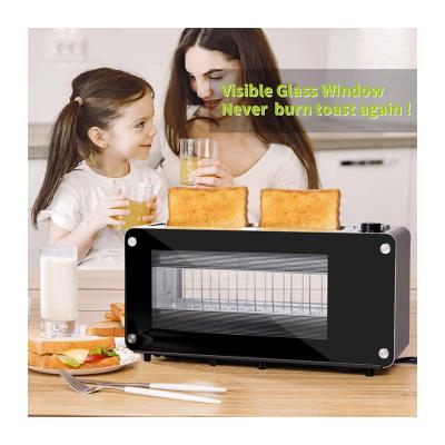 China Hot-selling Easily Assembled Home Party New Design Glass Bread Electric Glass Toaster for sale