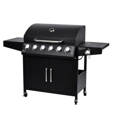 China Adjustable Size 6 Burner Propane Grill With Infrared Side Burner Gas BBQ Grills for sale