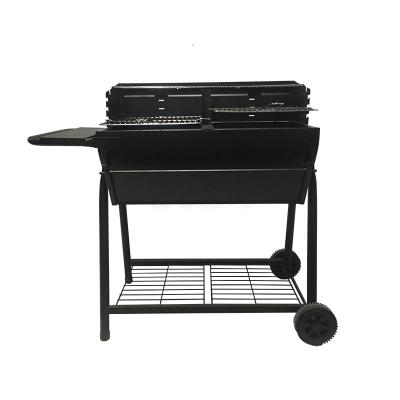 China High Quality BBQ Grill Adjustable Indoor Outdoor Trolley Charcoal Height Mobile Camping BBQ Grill for sale