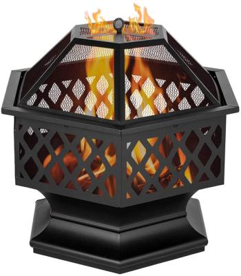 China Stocked European Outdoor Winter Heating Furniture Backyard Deck Stove Fire Table Pits With BBQ Grill Grate Fire Pit for sale