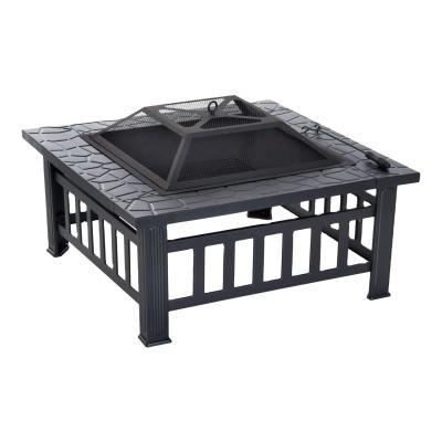 China North Land Outdoor Wood Burning Fire Easily Cleaned Pit Backyard With Cooking BBQ Grill Black for sale