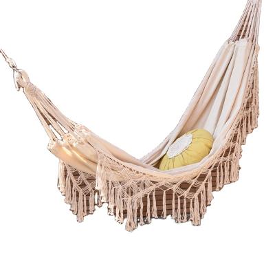 China Concise Style Double Hammock Outdoor Camping Travel Chasing White Hammock Bed Garden Swing Chair Balncoire Hangmat 2 Persoons for sale