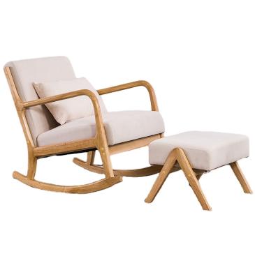 China Concise Style Wooden Rocking Chair Sofa Balcony Leisure Chair Simple Lazy for sale