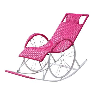 China Concise Style Rattan Garden Lounger Outdoor Weaving Rocking Chair For Outdoor Summer for sale