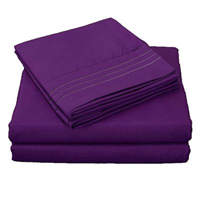 China Anti-Static Hotel Luxury Microfiber Bedding Set Fitted Flat Sheet Bed Sheet Set For Hotel And Home for sale