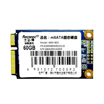 China mSATA SATA3 Solid State Notebook Industrial SSD Faspeed K6M-60G Drive ComputerSSD 60G for sale