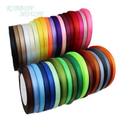 China High Tenacity Width Single Face Satin Ribbon Webbing Decoration Gift Christmas Ribbons (25 yards/roll) 6mm for sale