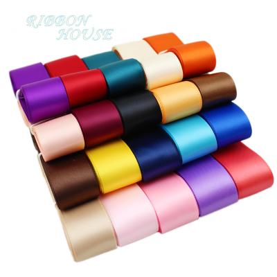 China Wholesale Christmas Ribbons High Tenacity (10 yards/lot) Double Face 1inch (25mm) High Quality Polyester Satin Ribbon for sale