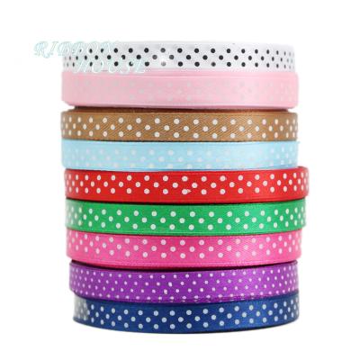 China High Tenacity Cartoon Satin Ribbon Gift Wrap Printed Decoration Lace Ribbons (25 yards/roll) 10mm per dot for sale