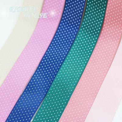 China Fine High Tenacity Ribbon Series Ribbons (10 yards/lot) 40mm Small Dots Printed Satin Wholesale for sale