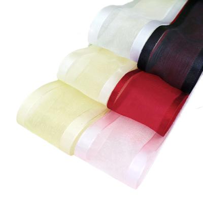 China Wholesale High Tenacity Gift Wrap Decoration Ribbons (50 yards/roll) 40mm flank organza ribbon for sale