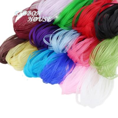 China Wholesale Tenacity Tops Gift Wedding Christmas Decoration (40yards/lot) 3mm Organza Ribbons Wrapping Lace for sale