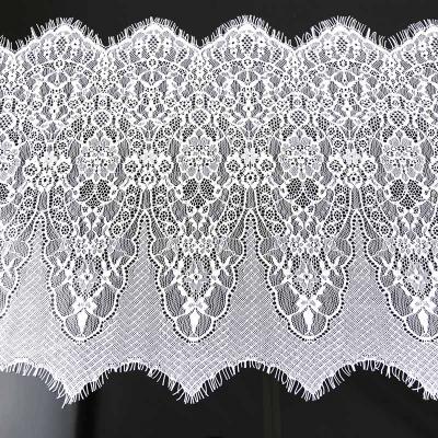 China Garment Ribbon Wedding Dress Sewing Fabric (3yards/lot) 360mm Soft Black White Water Soluble Lace Fabric for sale