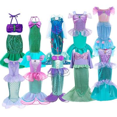 중국 Girls Little Mermaid Halloween Princess Costume Children Ariel Dress Kids Christmas Carnival Birthday Party Fancy Outfit Clothes 판매용