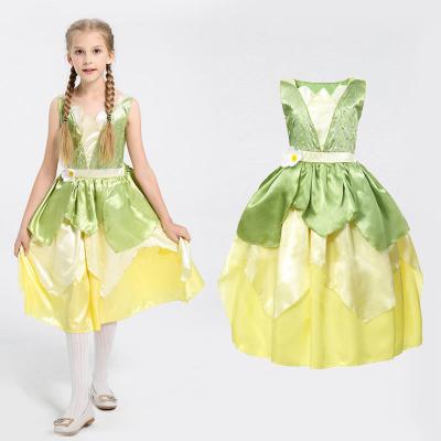 중국 Girl Princess Tiana Dress For Teen Girl Cosplay Costume Christmas Halloween party Kids Fancy Party Dresses 판매용