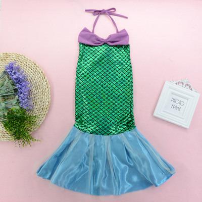 China Baby Girl mermaid tail princess Ariel dress cosplay costume kids for girl fancy green dress Halloween Christmas cosplay costume à venda