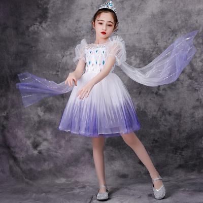 China New Girl Elsa 2 Aisha White Dress Kids Princess Girls Halloween Princess Dress Tutu Summer Wedding Birthday Party dress for sale