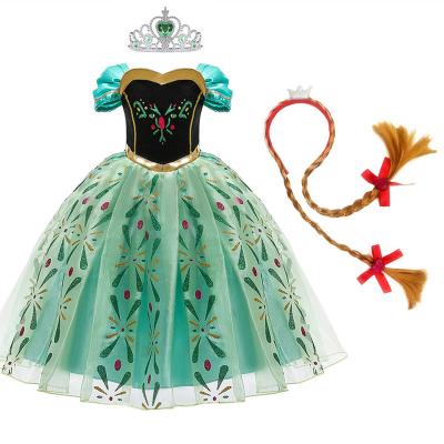 중국 Anna Dress for Girl Cosplay Snow Queen Princess Costume Kids Halloween Clothes Children Birthday Carnival Fancy Dress and Wig 판매용