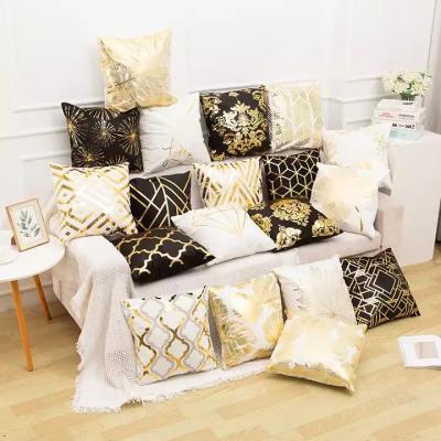 China Wholesale Decorative Custom Decoration Digital Gold Printing Pillow Case Cushion Cover Home Office Waist Pillow for sale