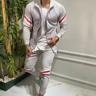 China Ms002 Outdoor Trade QUICK DRY Men's Fashionable Sports Suit Long Sleeve Cardigan Slim Casual Sweater Pants for sale