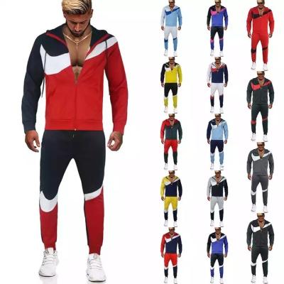 China New Custom Anti-Wrinkle Sweater Suit Men's Casual Hooded Print Water Trade 2 Piece Men's Suit for sale