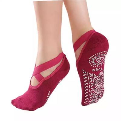 China cotton & Custom PVC Logo Grip High Quality Cotton Fitness Pilates Yoga Anti-slip Sock For Woman for sale