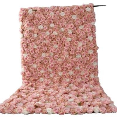 China Customized High Quality Silk Faux Flower Backdrop Wall For Wedding Decoration for sale