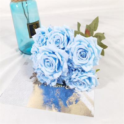 China Artificial Flowers Rose Buds Flower Wall Artificial Hot Selling Real Touch Silk Roses for sale