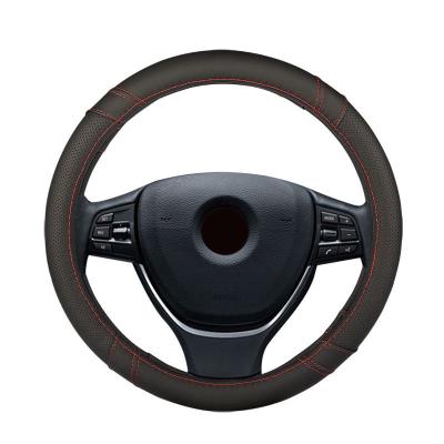 China New Design Car Accessories Soft Leather Wearable Skid Soft Luxury Car Steering Wheel Cover for sale