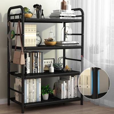 China Hot Selling 5 Tier Office Storage Shelf Black Convertible Metal Frame Tall Book Shelves for sale