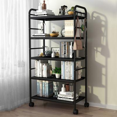 China Wholesale Convertible 3 4 Living Room Furniture Shelf 5 Floor Ladder Steel Frame Industrial Metal Wood Shelf for sale