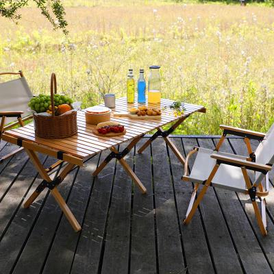 China Minimalist High Quality Furniture Camping Chair Table Wood Triangle Table Picnic Camping Bamboo Kitchen Table for sale