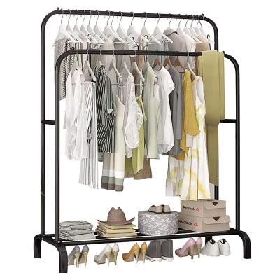 China Hot Selling Morden Metal Wardrobe Stand Assemble Coat Racks With Shoe Rack for sale