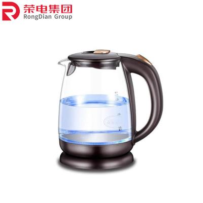 China 360 Degree Heat 1.7L Low Rotation Electric Glass Water Kettle Water Heater Electric Kettle For Kitchen Travel for sale