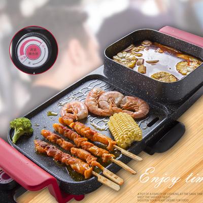 China Factory Hot Selling Easily Cleaned Good Quality Smokeless 2 In 1 Electric BBQ Grill For Kitchen Home for sale