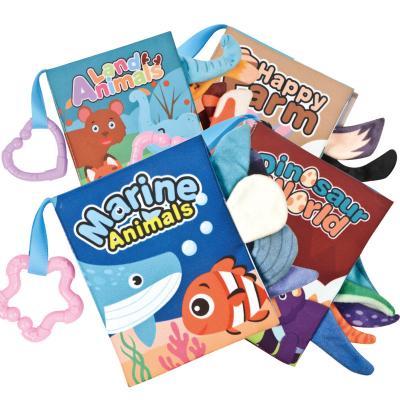 China Premium Quality Soft Cloth Books Touch and Feel Fold Paper Toddler Baby Education Cloth Book Cloth Book for sale