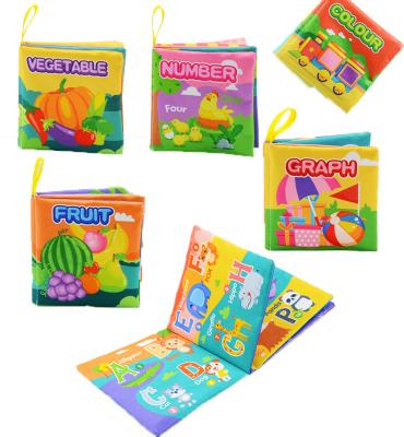 China Premium Quality Soft Cloth Books Touch and Feel Fold Paper Toddler Baby Education Cloth Book Cloth Book for sale