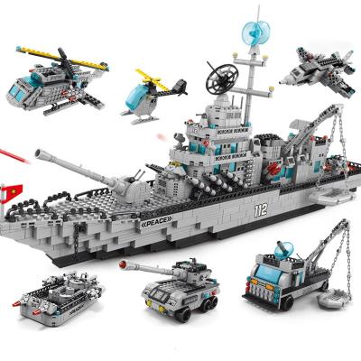 China Popular High Quality Toy Cruiser 1560PCS 7in1 Toy Bricks Building Block Military Construction Bricks For Children for sale